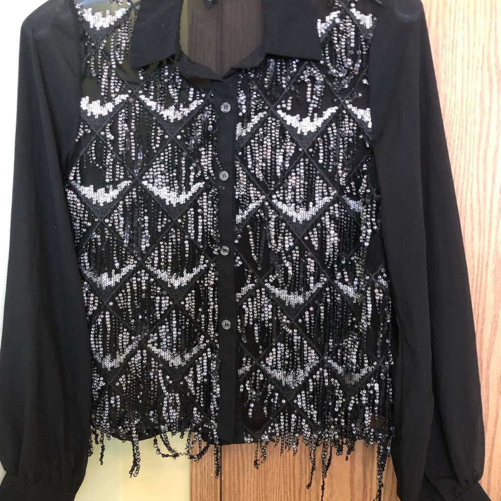 TODAY ONLY:Authentic Dolce and Gabanna See Through Sparkly Blouse